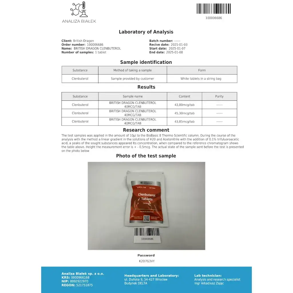 Clenbuterol 40 mcg Tablets